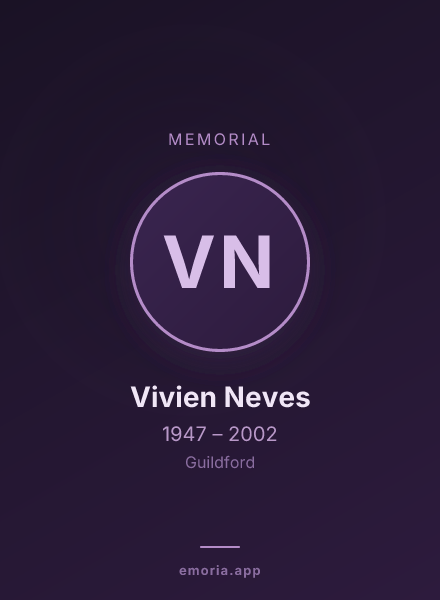 Memorial portrait of Vivien Neves