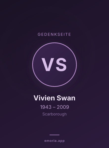 Gedenkportrait von Vivien Swan