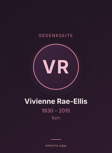 Gedenkportrait von Vivienne Rae-Ellis