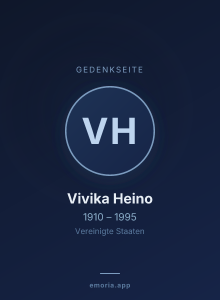 Gedenkportrait von Vivika Heino