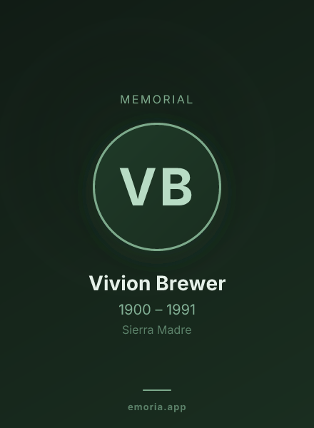 Memorial portrait of Vivion Brewer
