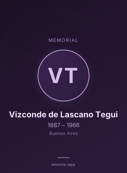 Memorial portrait of Vizconde de Lascano Tegui