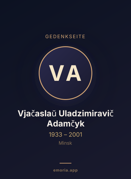 Gedenkportrait von Vjačaslaŭ Uladzimiravič Adamčyk