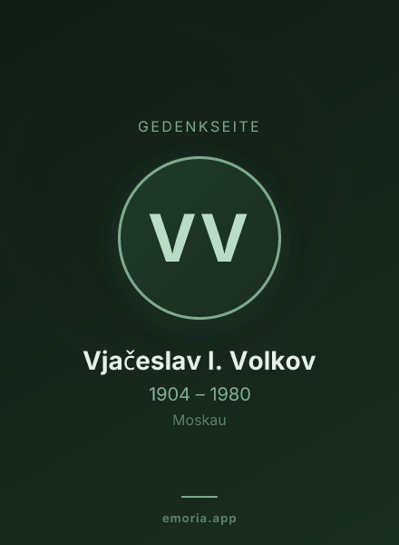 Gedenkportrait von Vjačeslav I. Volkov