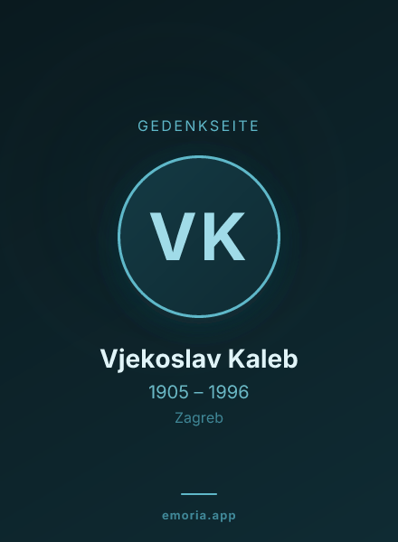 Gedenkportrait von Vjekoslav Kaleb