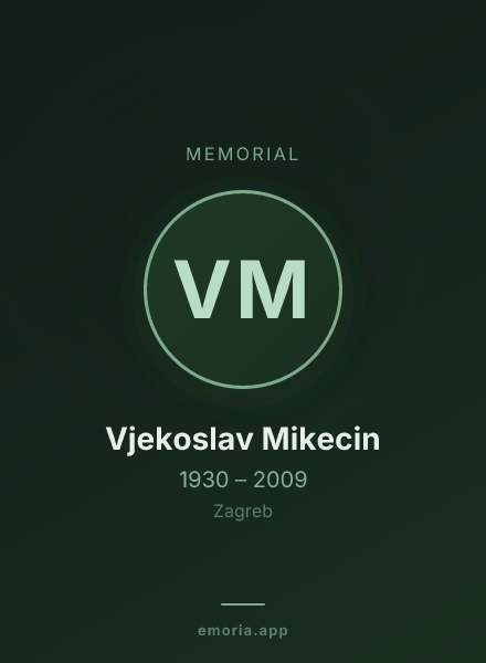 Memorial portrait of Vjekoslav Mikecin