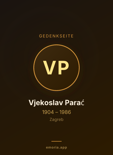Gedenkportrait von Vjekoslav Parać