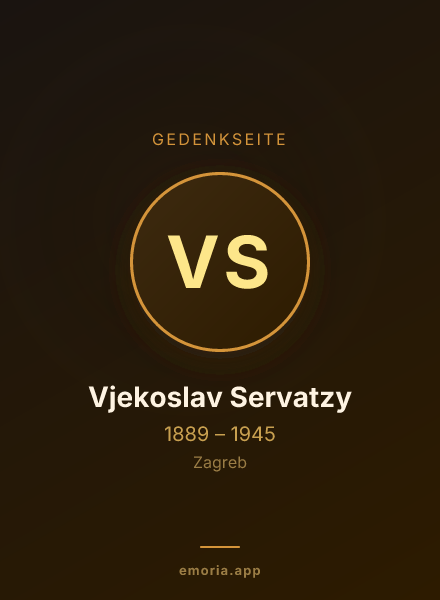 Gedenkportrait von Vjekoslav Servatzy