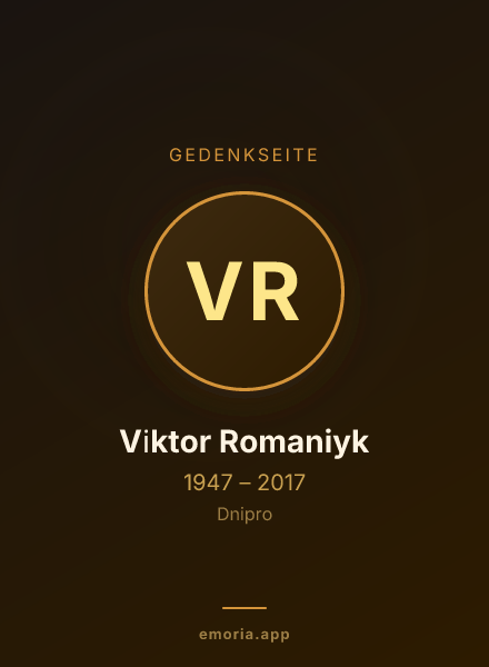 Gedenkportrait von Vіktor Romaniyk
