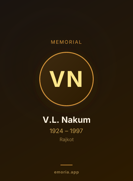 Memorial portrait of V.L. Nakum