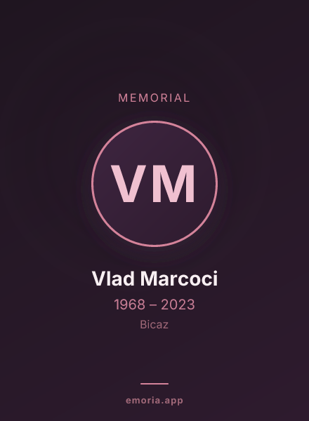 Memorial portrait of Vlad Marcoci