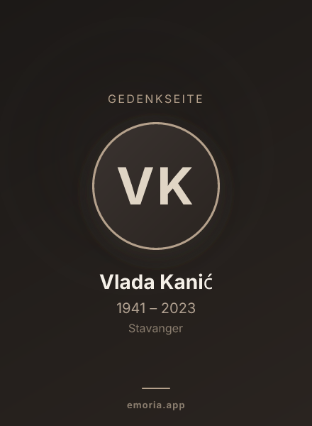 Gedenkportrait von Vlada Kanić