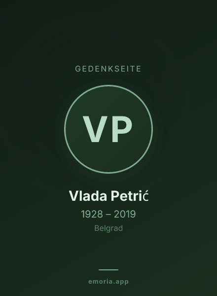 Gedenkportrait von Vlada Petrić