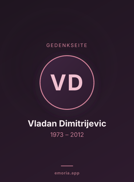 Gedenkportrait von Vladan Dimitrijevic