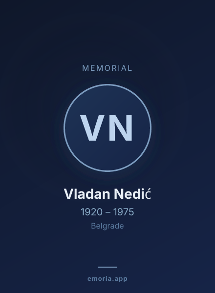 Memorial portrait of Vladan Nedić