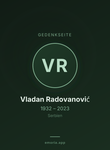 Gedenkportrait von Vladan Radovanović