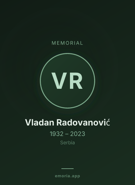 Memorial portrait of Vladan Radovanović