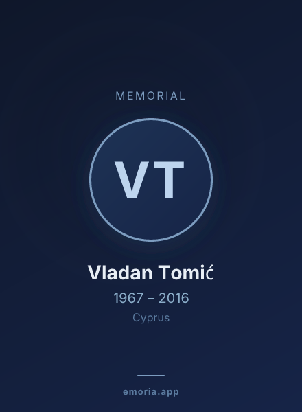 Memorial portrait of Vladan Tomić