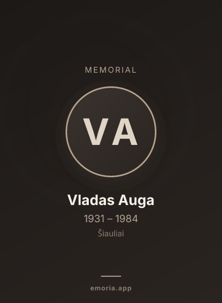 Memorial portrait of Vladas Auga
