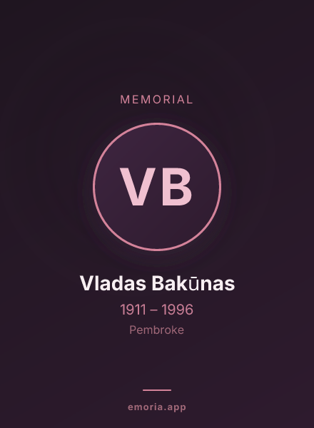 Memorial portrait of Vladas Bakūnas
