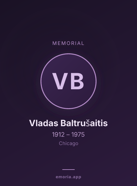 Memorial portrait of Vladas Baltrušaitis