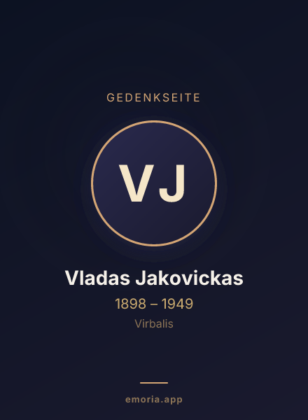 Gedenkportrait von Vladas Jakovickas