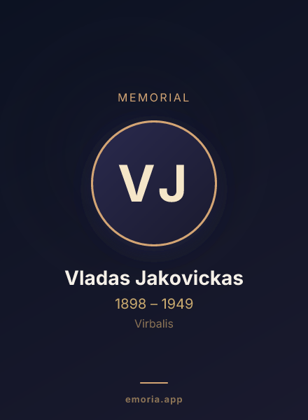 Memorial portrait of Vladas Jakovickas