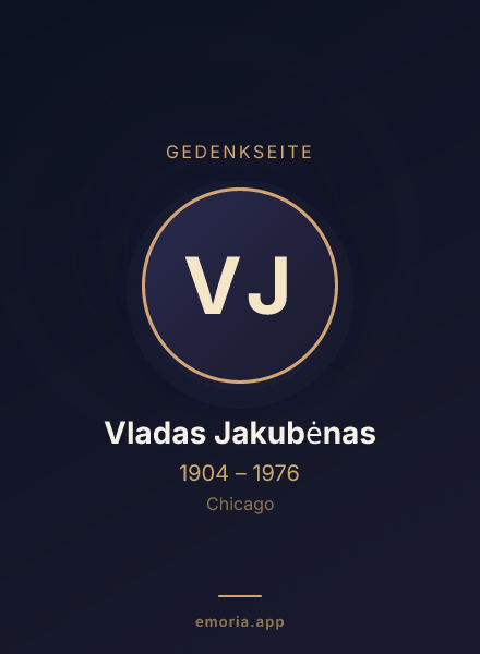 Gedenkportrait von Vladas Jakubėnas