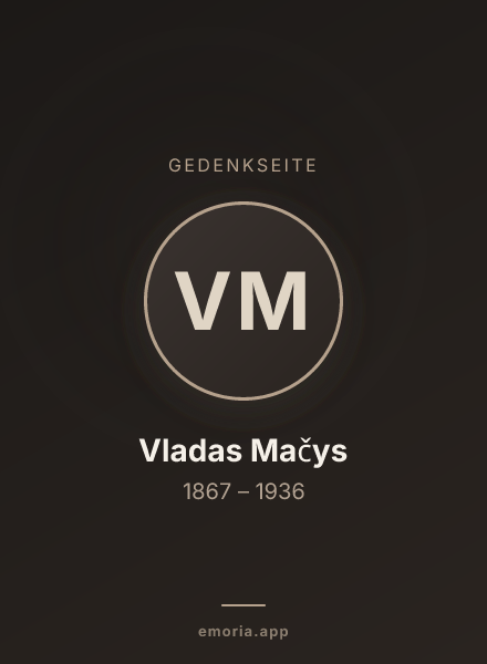 Gedenkportrait von Vladas Mačys