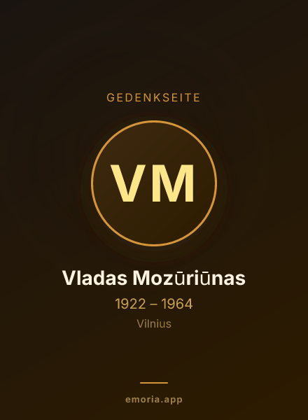 Gedenkportrait von Vladas Mozūriūnas
