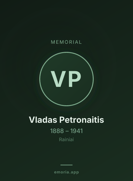 Memorial portrait of Vladas Petronaitis