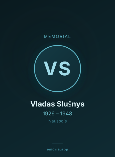 Memorial portrait of Vladas Slušnys