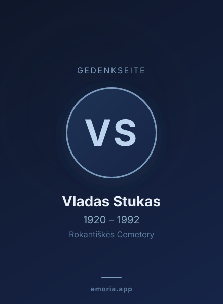 Gedenkportrait von Vladas Stukas