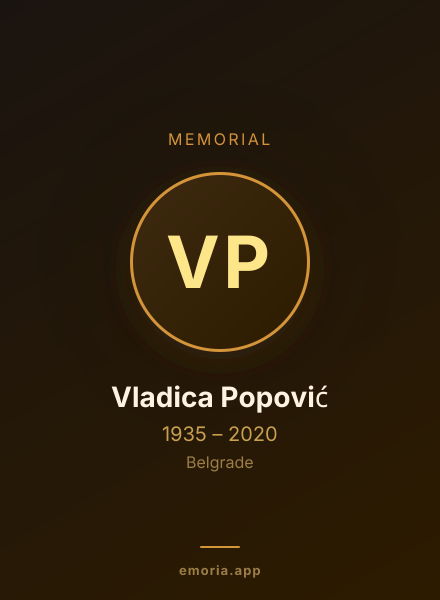 Memorial portrait of Vladica Popović