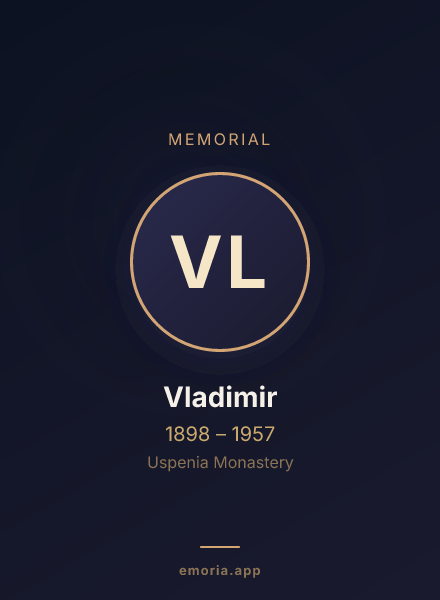 Memorial portrait of Vladimir