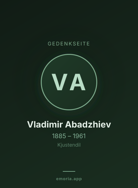 Gedenkportrait von Vladimir Abadzhiev