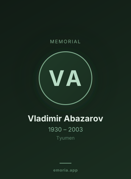 Memorial portrait of Vladimir Abazarov