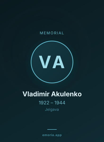 Memorial portrait of Vladimir Akulenko