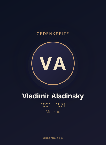 Gedenkportrait von Vladimir Aladinsky