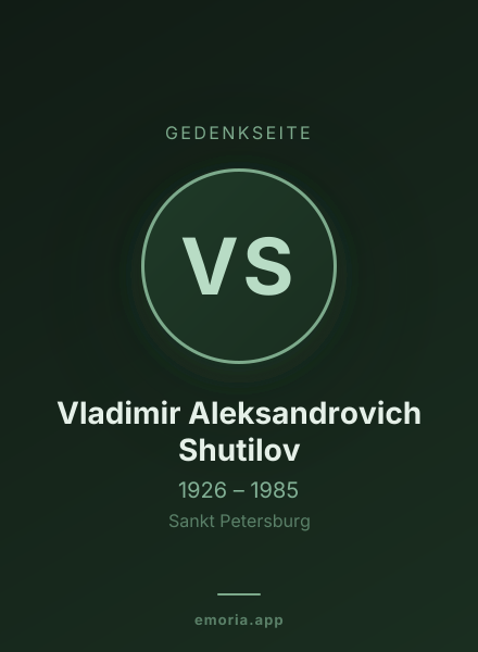 Gedenkportrait von Vladimir Aleksandrovich Shutilov