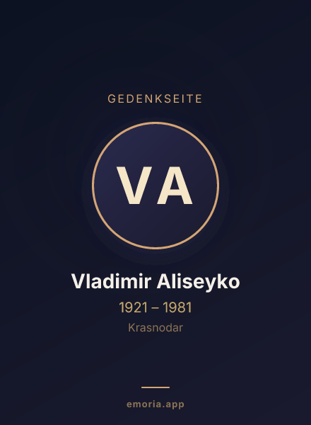 Gedenkportrait von Vladimir Aliseyko