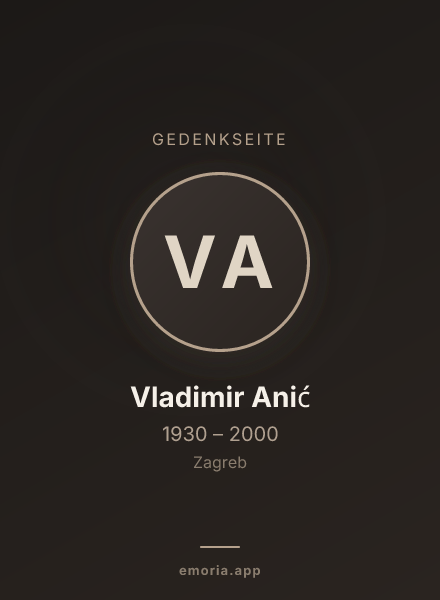 Gedenkportrait von Vladimir Anić