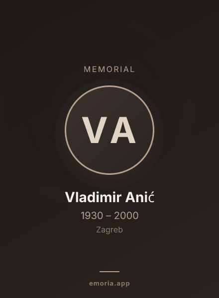 Memorial portrait of Vladimir Anić