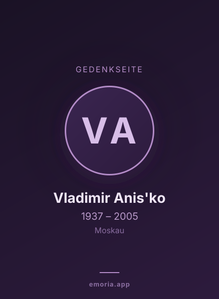 Gedenkportrait von Vladimir Anis'ko