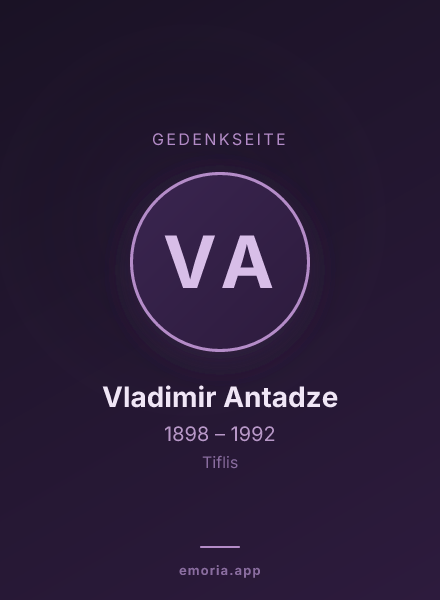 Gedenkportrait von Vladimir Antadze