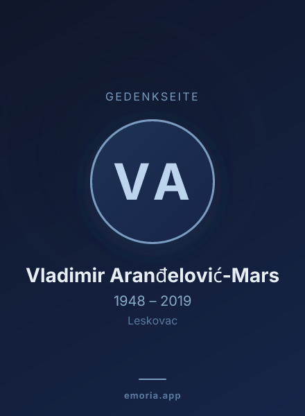 Gedenkportrait von Vladimir Aranđelović-Mars