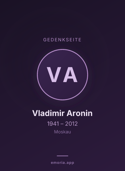 Gedenkportrait von Vladimir Aronin