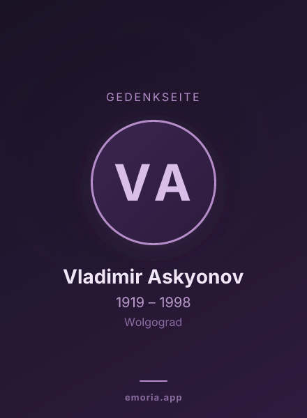 Gedenkportrait von Vladimir Askyonov