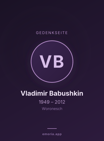 Gedenkportrait von Vladimir Babushkin