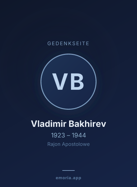 Gedenkportrait von Vladimir Bakhirev